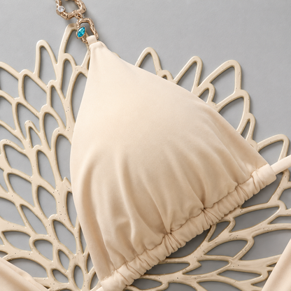 Micro Bikini AMANDA 2026, estilo brasileño sexy con Push-Up, cuello halter.