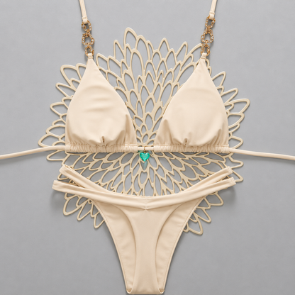 Micro Bikini AMANDA 2026, estilo brasileño sexy con Push-Up, cuello halter.