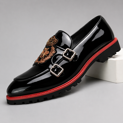 Mocasines Royal Prestige de Hombre Elegantes con Bordado | Zapatos de Vestir Slip-On con Hebilla Premium