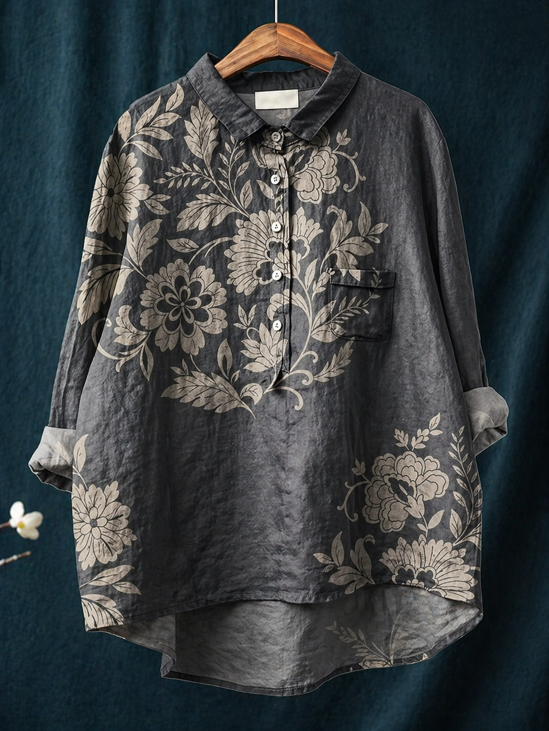 Camisa KIKA Mujer Estampada| Blusa Casual Manga Larga Elegante y Moderna