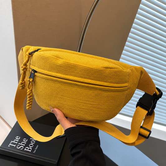 Yair | Bolso de hombro de pana Mostaza