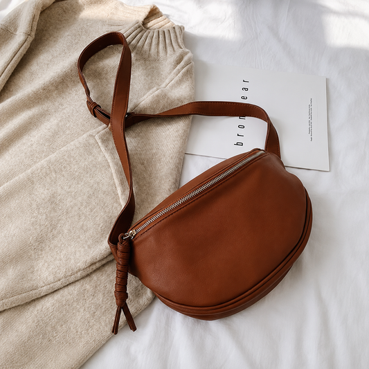 Miriam | Bolso de hombro de cuero Marrón