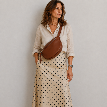 Miriam | Bolso de hombro de cuero Marrón