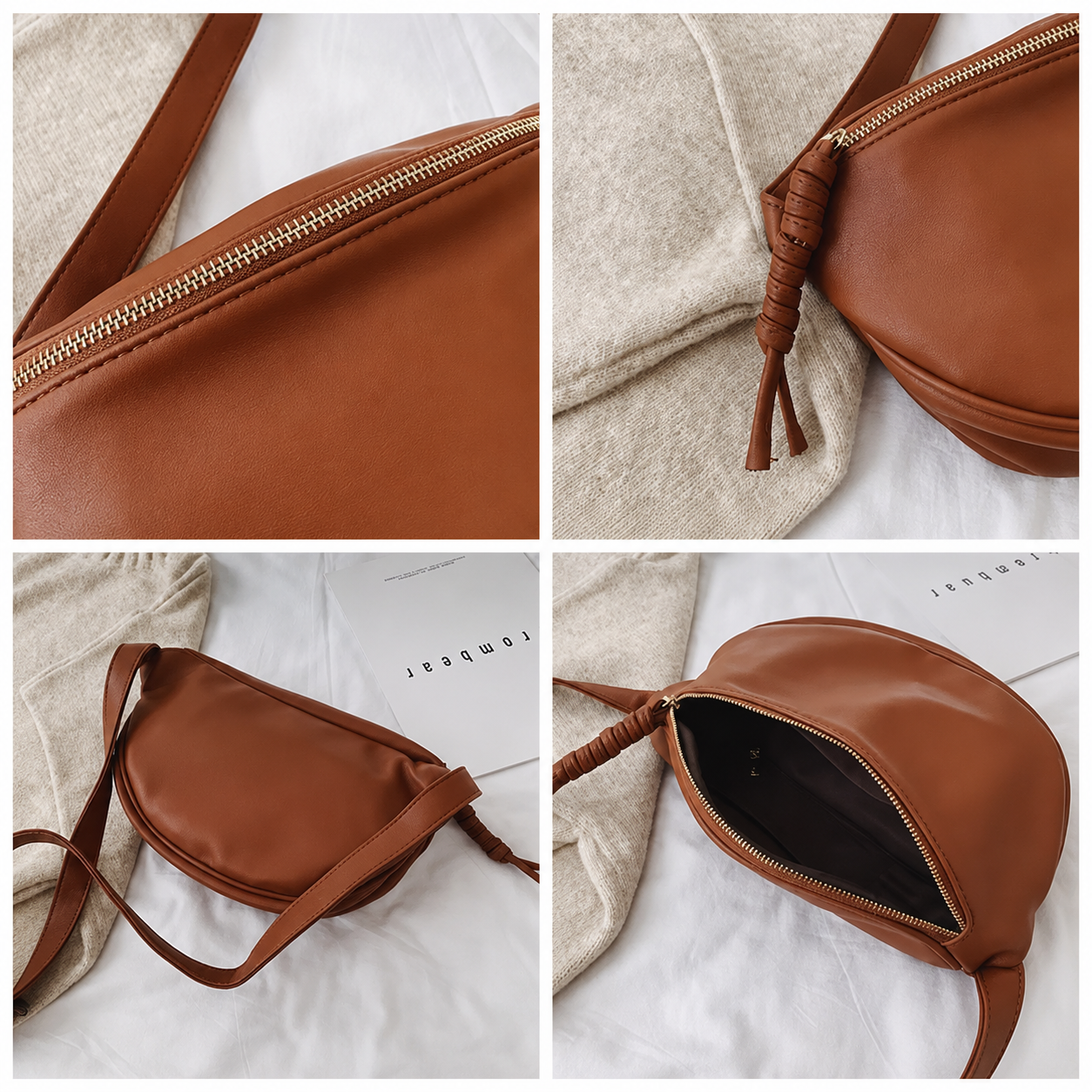 Miriam | Bolso de hombro de cuero Marrón