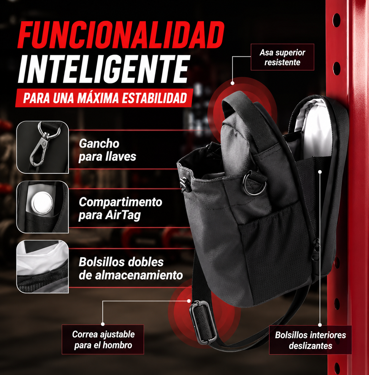 Bolso BAGNETIC, para gym, magnético.