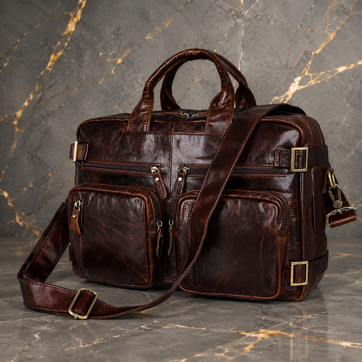 Mochilas POLO de piel para hombre.