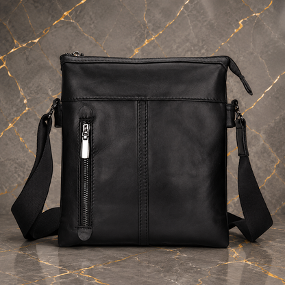 Bolso DULO bandolera de cuero negro para hombre