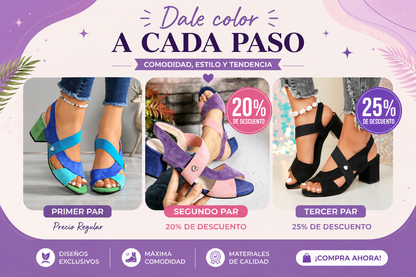Sandalias SARA, elegantes, estables e increíblemente cómodas.