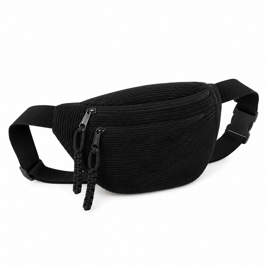 Ida |Bolso de hombro de pana Negro