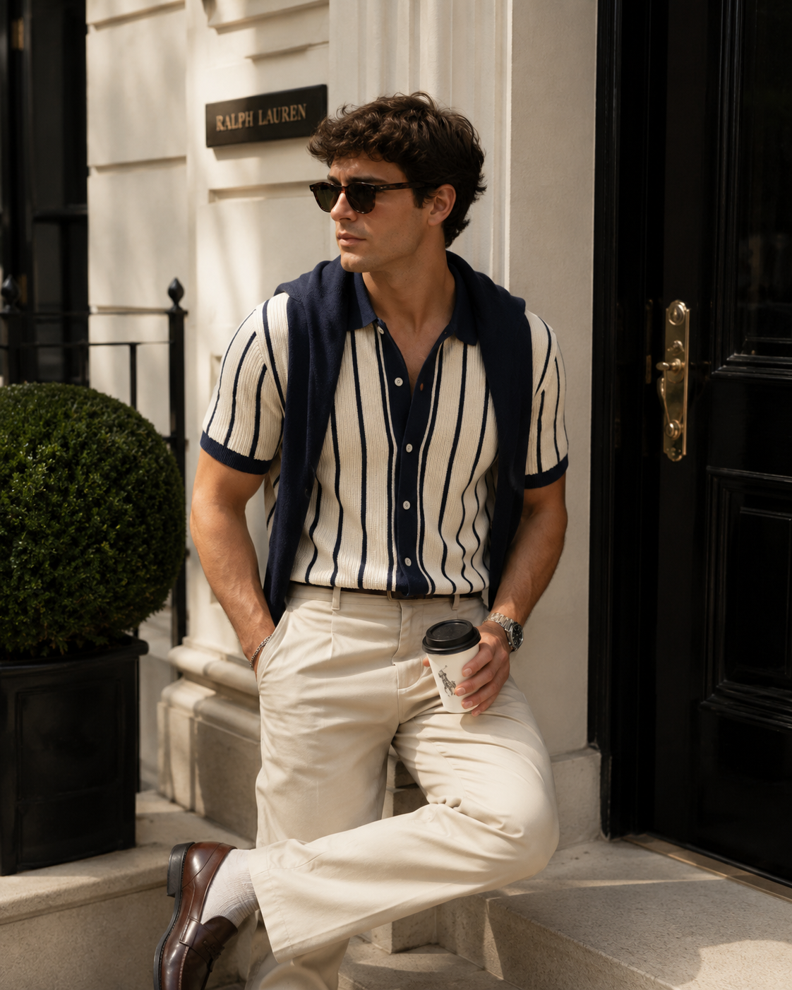 Camisa DILAN de Hombre de Rayas Manga Corta | Camisa Casual Elegante Tejido Ligero