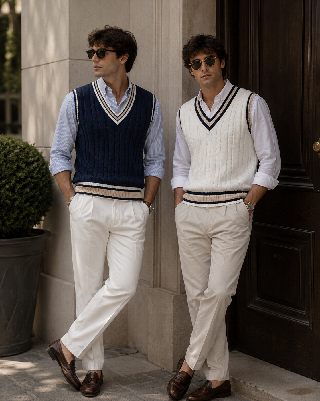 Chaleco PAUL de Punto Hombre Estilo Preppy | Jersey Sin Mangas Elegante y Casual