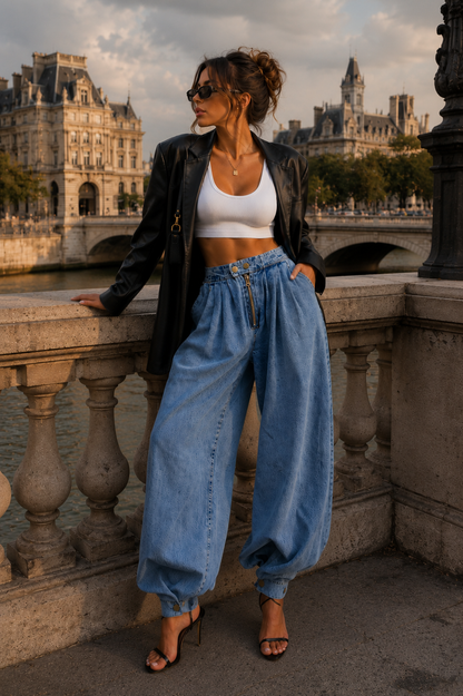 Vaqueros TRINIDAD palazzo denim altos.