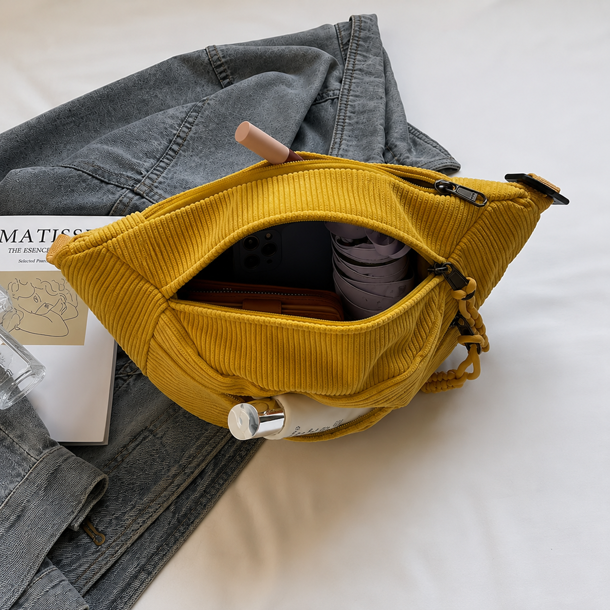 Yair | Bolso de hombro de pana Mostaza