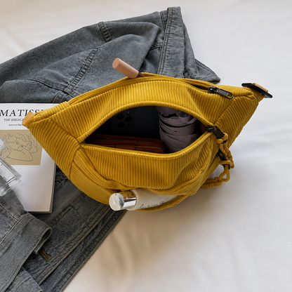 Yair | Bolso de hombro de pana Mostaza
