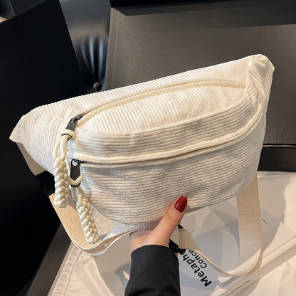 Clara | Bolso de hombro de pana Blanco Crema