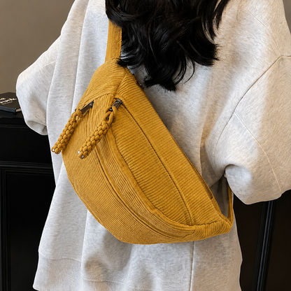 Yair | Bolso de hombro de pana Mostaza