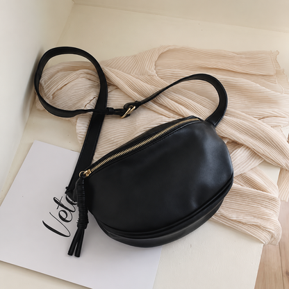 Mónica | Bolso de hombro de cuero Negro