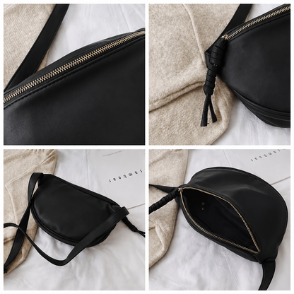 Mónica | Bolso de hombro de cuero Negro