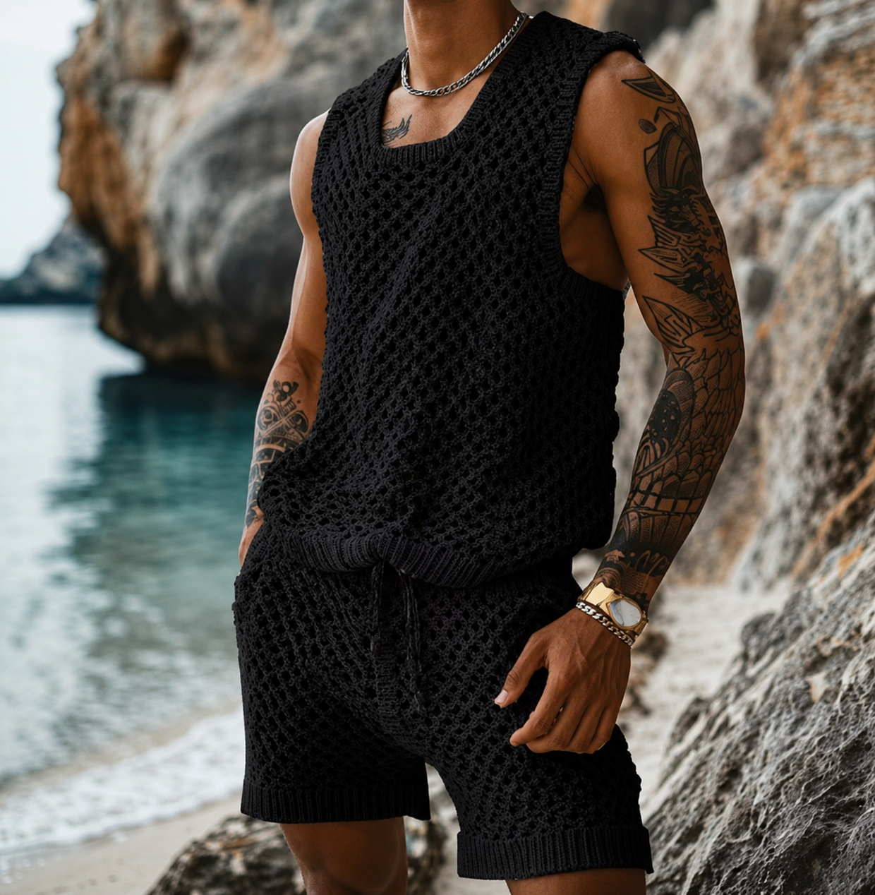 Conjunto JULIAN de dos piezas de punto para hombre. Tendencia 2026