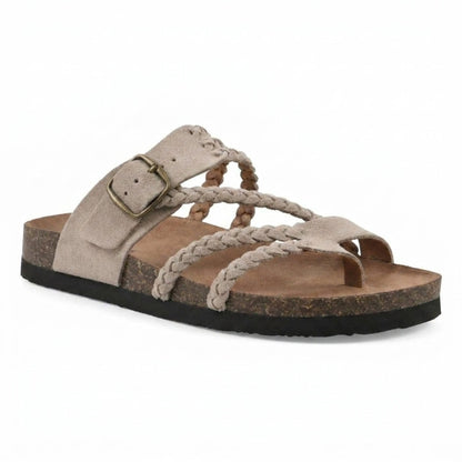 Sandalias RABÍ, de corcho tejido.