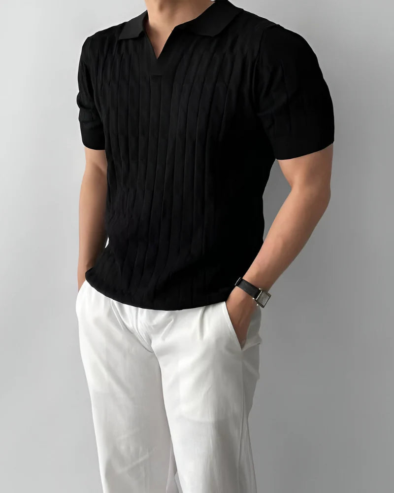 Polo CRISTIAN de Hombre Texturizado Elegante | Camisa Casual Premium Estilo Old Money
