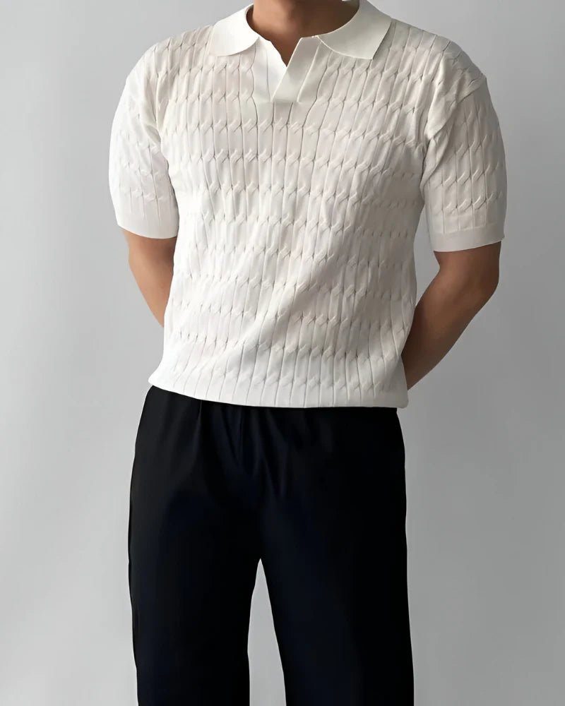 Polo CRISTIAN de Hombre Texturizado Elegante | Camisa Casual Premium Estilo Old Money