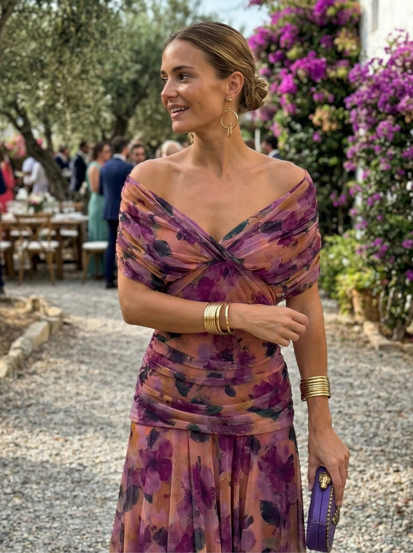Vestido largo DINA con Escote en V