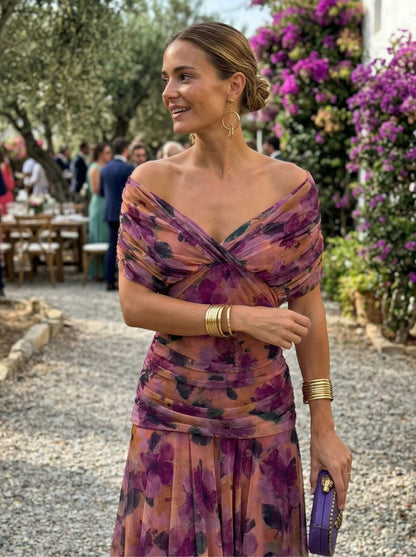 Vestido largo DINA con Escote en V