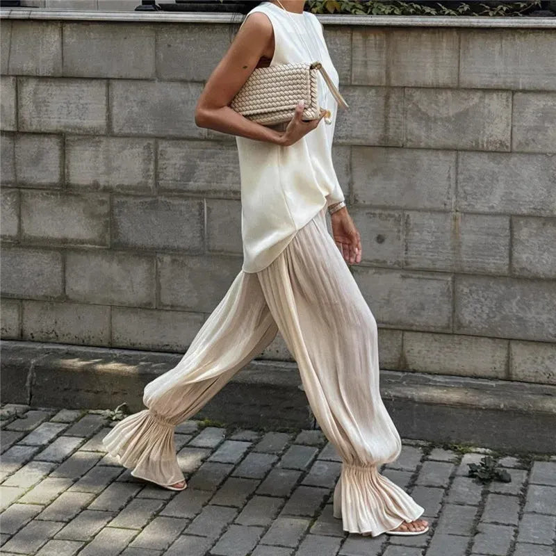 Pantalón bombacho AMATISTA, estilo aladino, tendencia 2026.