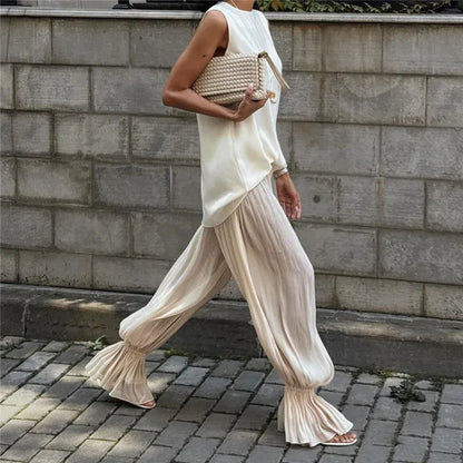 Pantalón bombacho AMATISTA, estilo aladino, tendencia 2026.