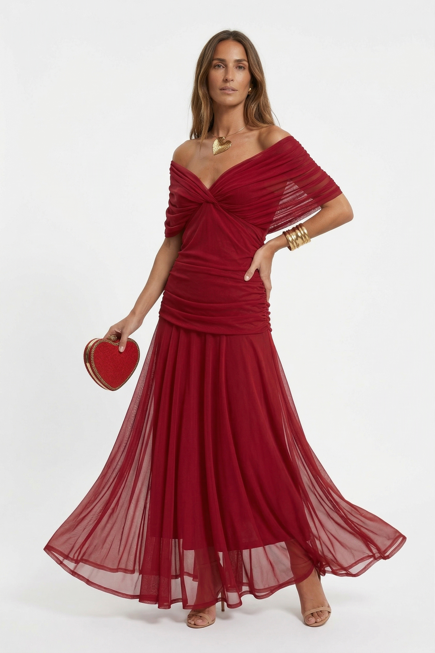 Vestido largo DINA con Escote en V