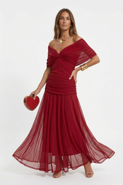 Vestido largo DINA con Escote en V