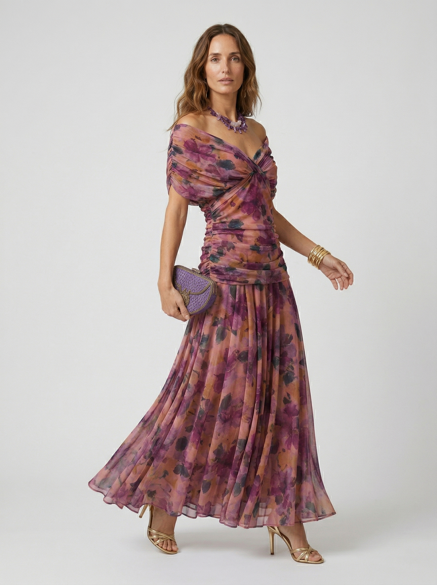 Vestido largo DINA con Escote en V