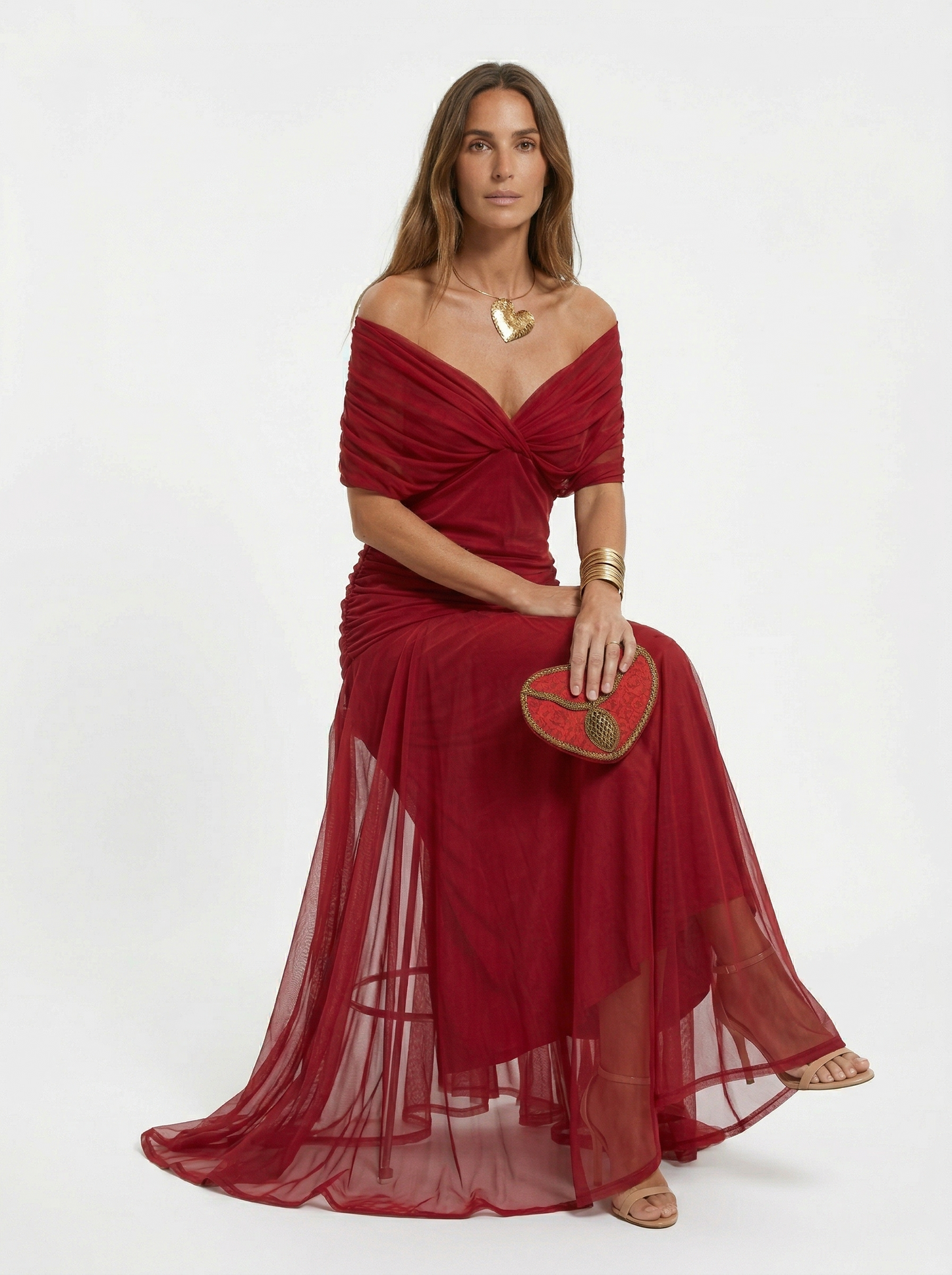 Vestido largo DINA con Escote en V