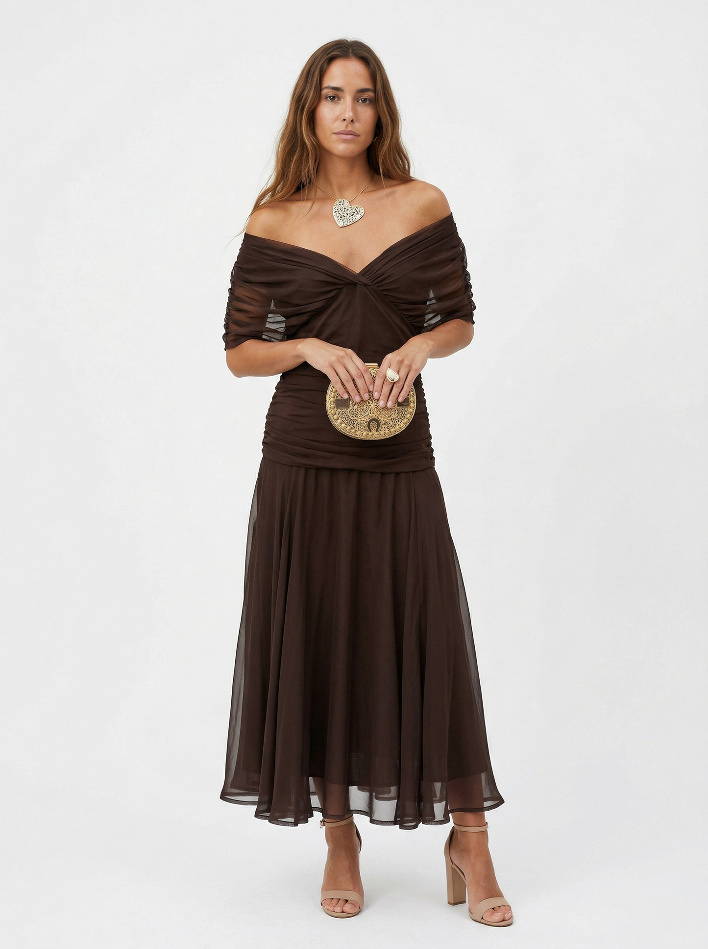 Vestido largo DINA con Escote en V