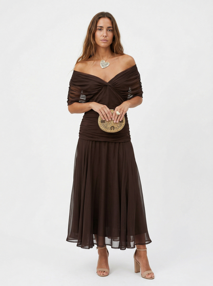 Vestido largo DINA con Escote en V