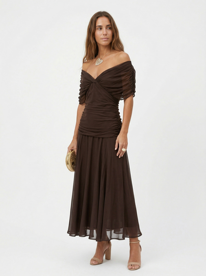 Vestido largo DINA con Escote en V