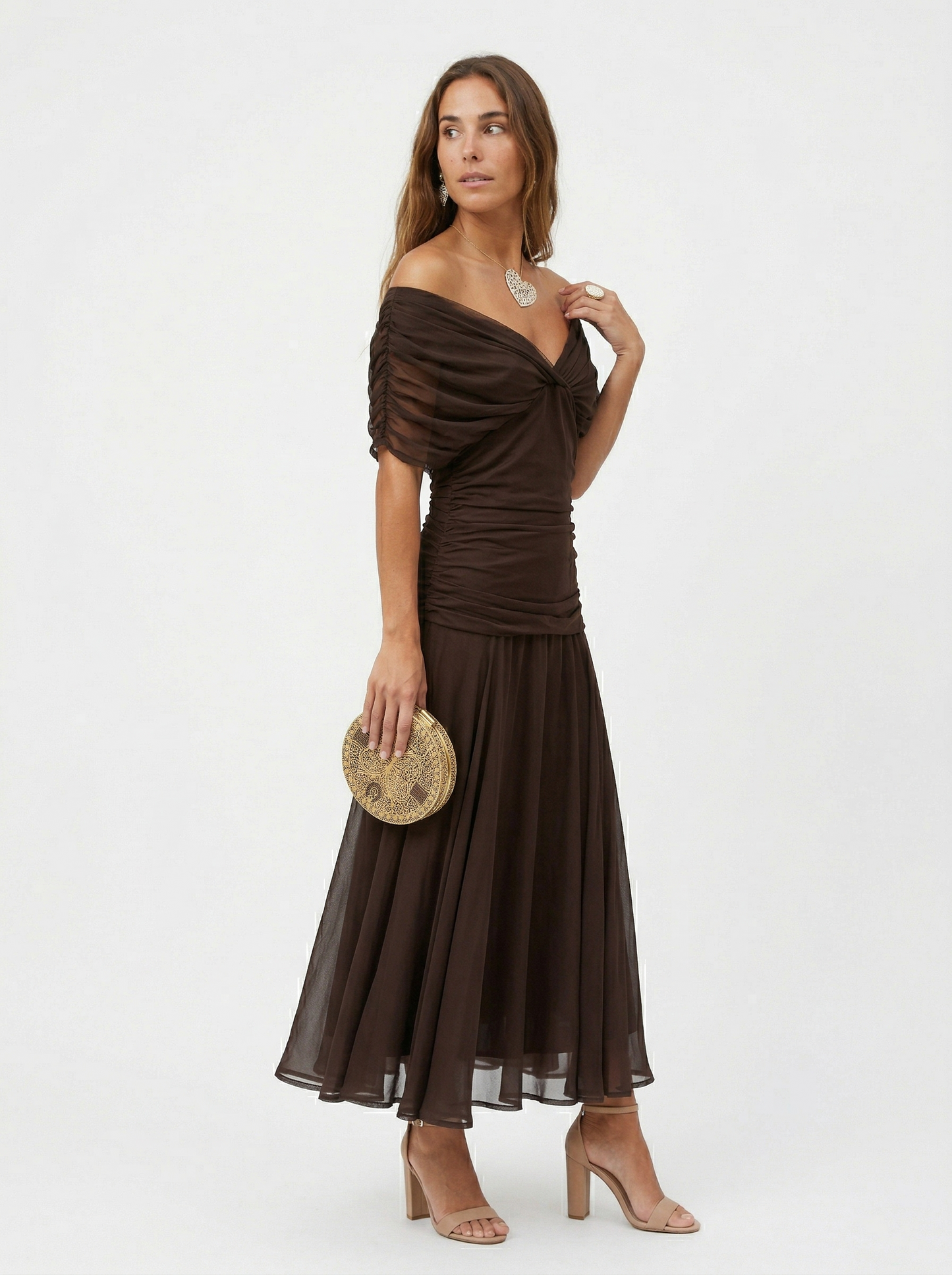 Vestido largo DINA con Escote en V
