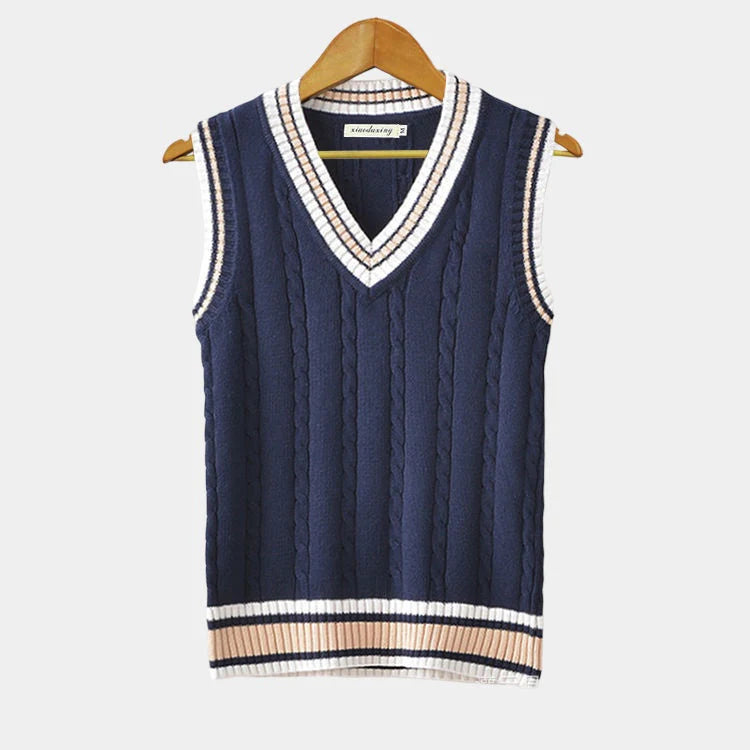Chaleco PAUL de Punto Hombre Estilo Preppy | Jersey Sin Mangas Elegante y Casual