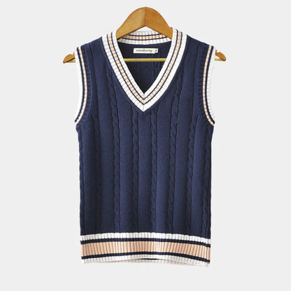 Chaleco PAUL de Punto Hombre Estilo Preppy | Jersey Sin Mangas Elegante y Casual