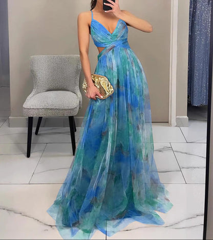 Vestido LUANA largo de elegancia floral.