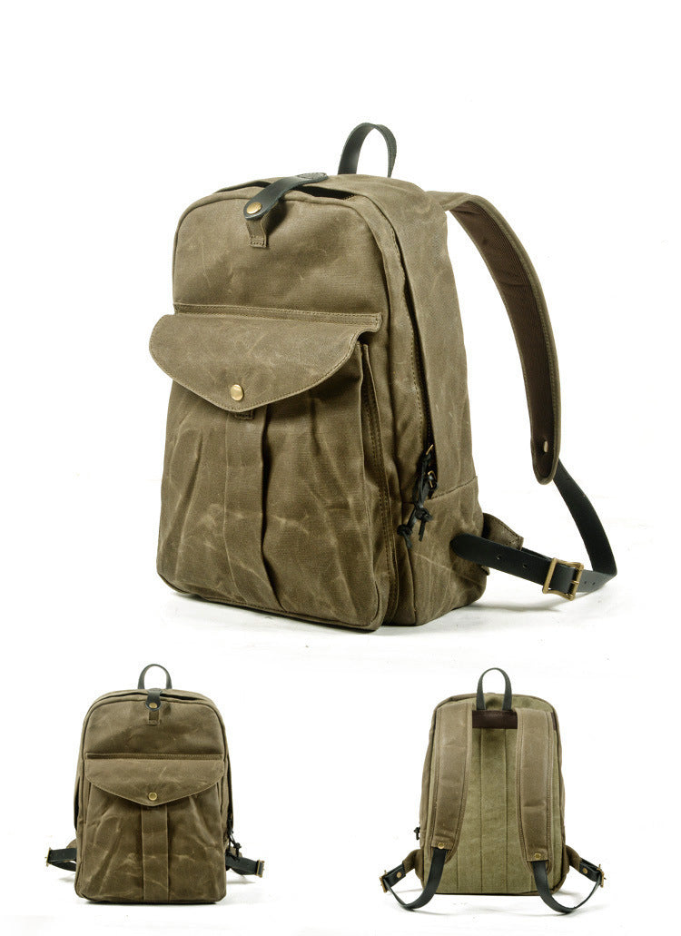 Mochila MOUNTAIN de senderismo vintage de lona resistente al agua