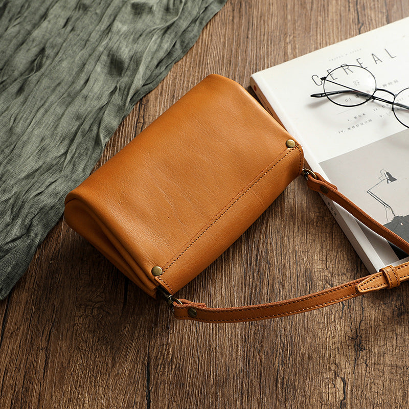 Bolso JAZ pequeño de piel curtida vegetal para mujer.