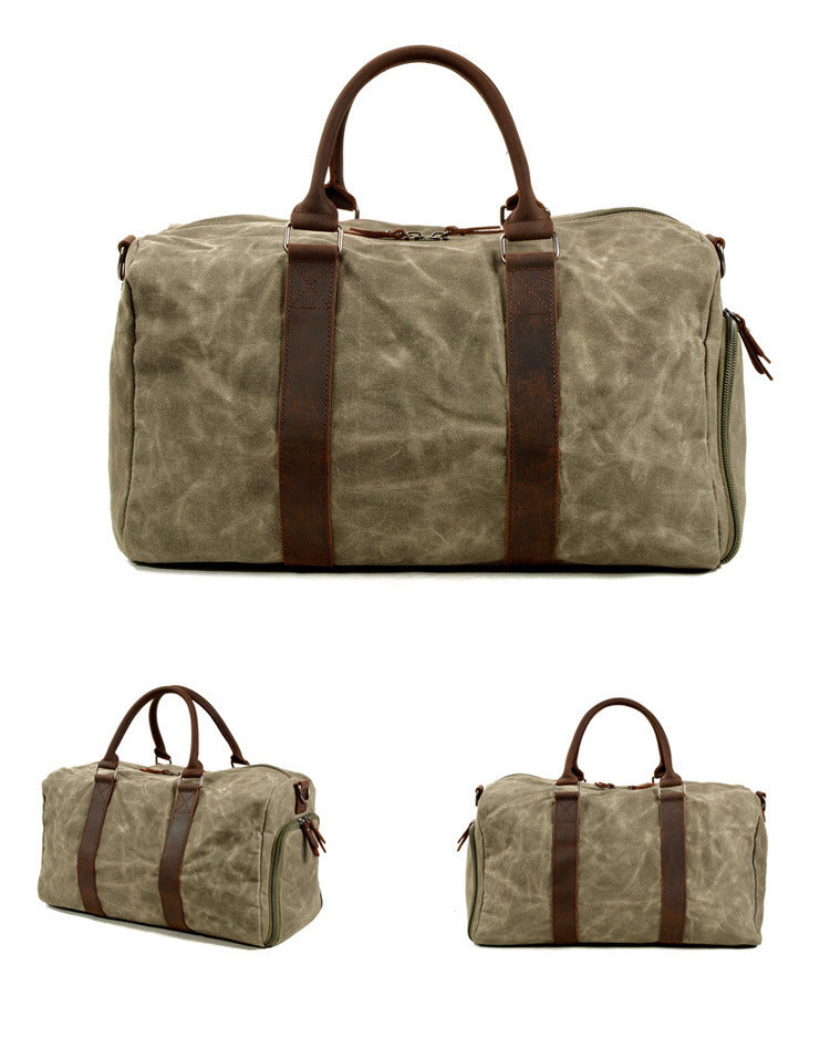 Bolsos CRIS de lona y cuero para hombre, ideales para viajar