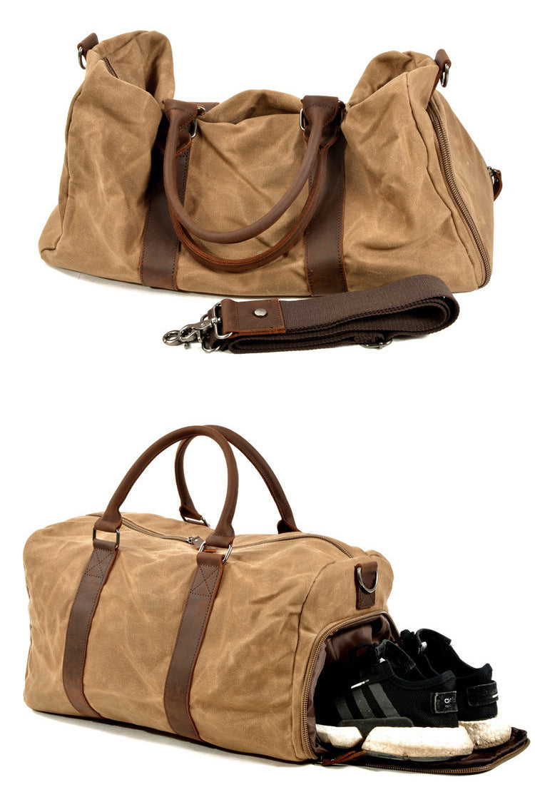 Bolsos CRIS de lona y cuero para hombre, ideales para viajar