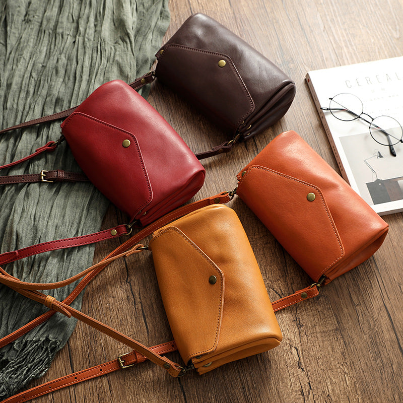 Bolso JAZ pequeño de piel curtida vegetal para mujer.