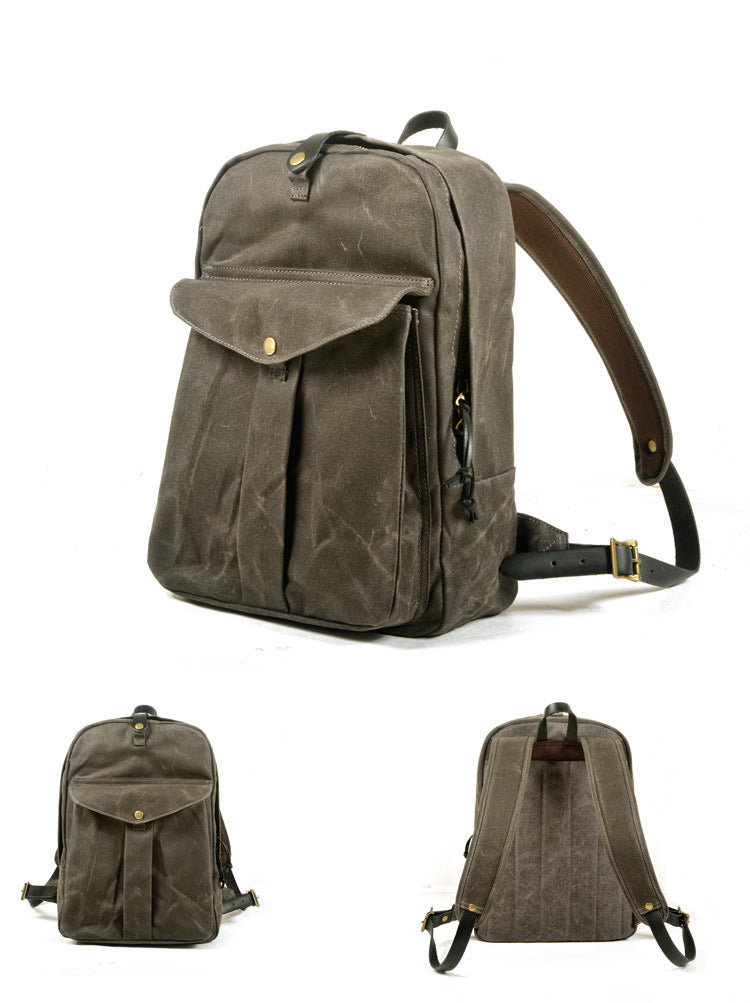 Mochila MOUNTAIN de senderismo vintage de lona resistente al agua