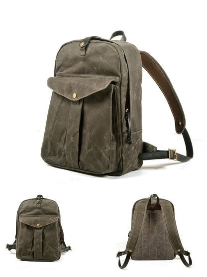 Mochila MOUNTAIN de senderismo vintage de lona resistente al agua