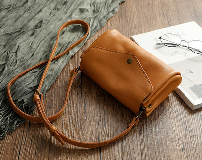 Bolso JAZ pequeño de piel curtida vegetal para mujer.