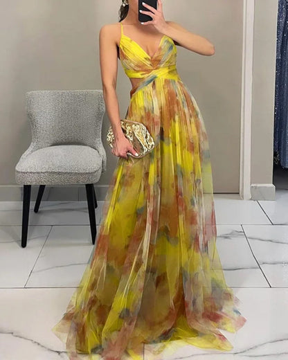 Vestido LUANA largo de elegancia floral.